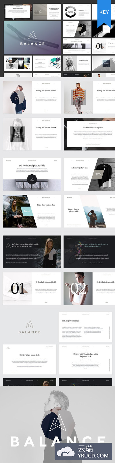 漂亮简介的keynote模板 BALANCE Keynote Presentation Theme