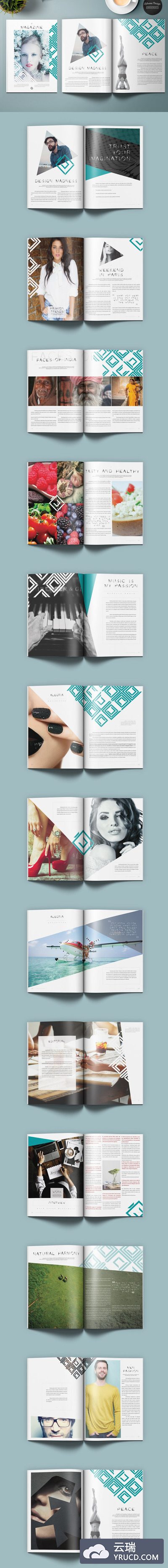 时尚个性排版的杂志画册模板 Lemo Magazine