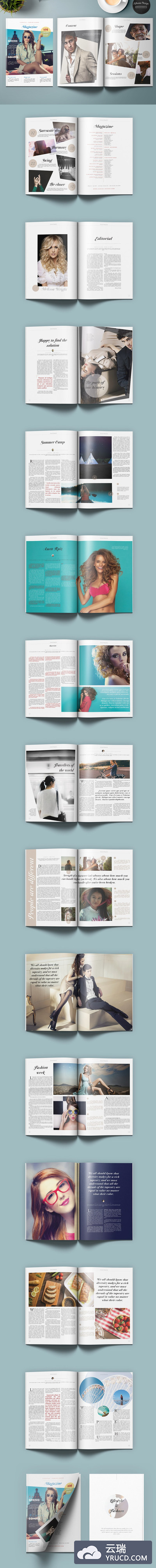 时尚生活方式的杂志画册模板 Lifestyle & Fashion Magazine