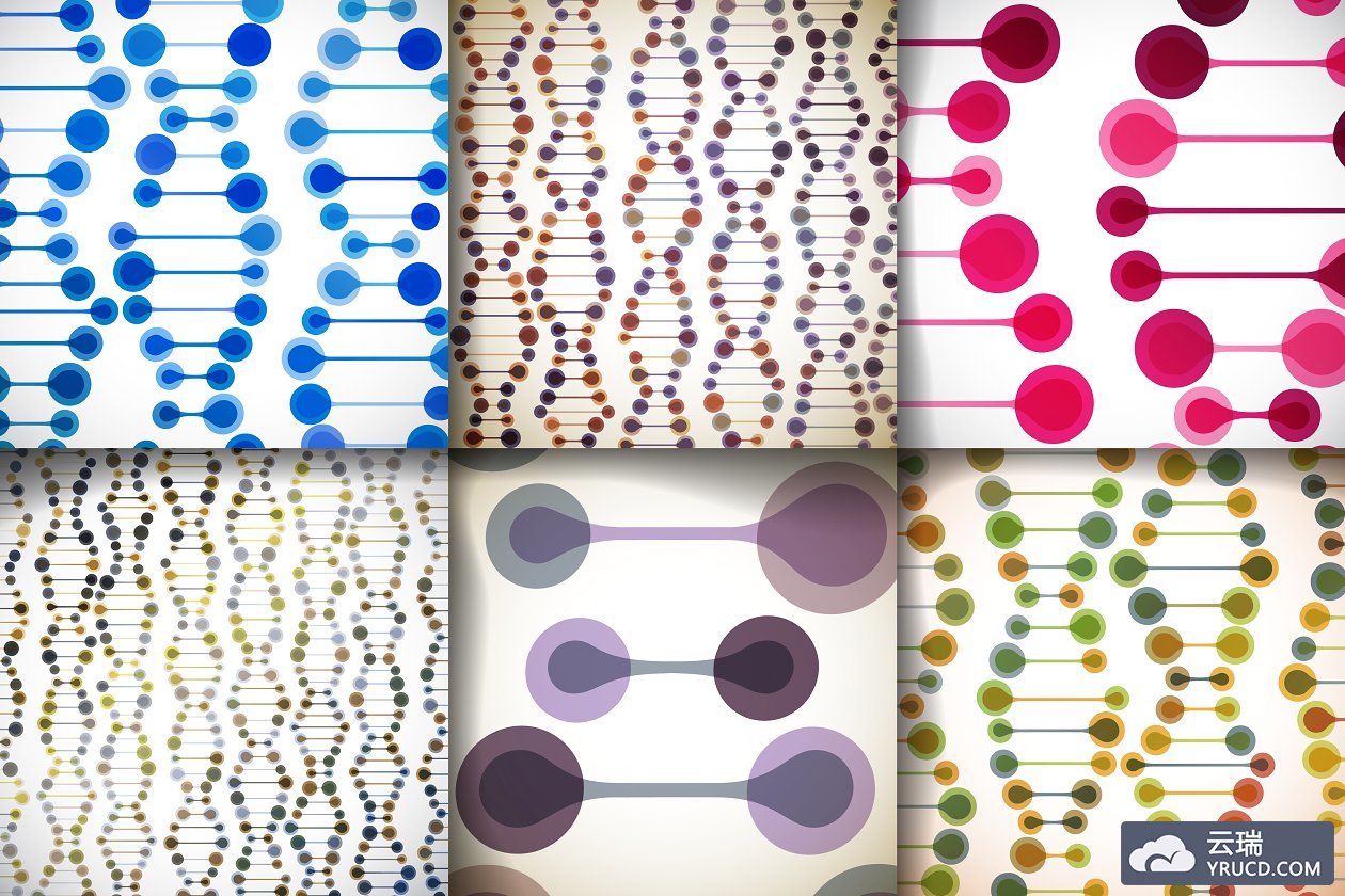 DNG元素图形背景纹理 Set of DNA backgrounds.