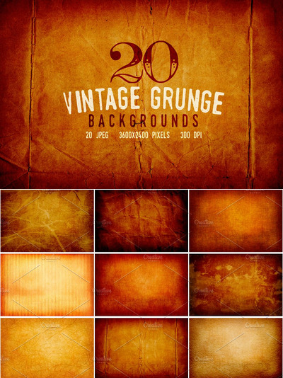 20个复古的背景纹理素材 20 Vintage Subtle Grunge Backgrounds