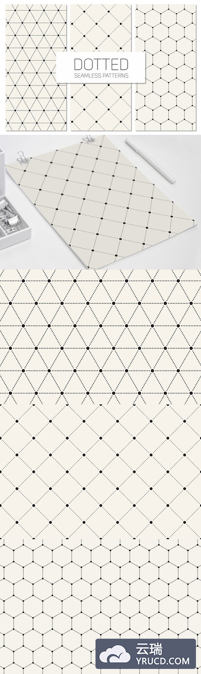 点的无缝背景纹理素材 Dotted Seamless Patterns. Set 6