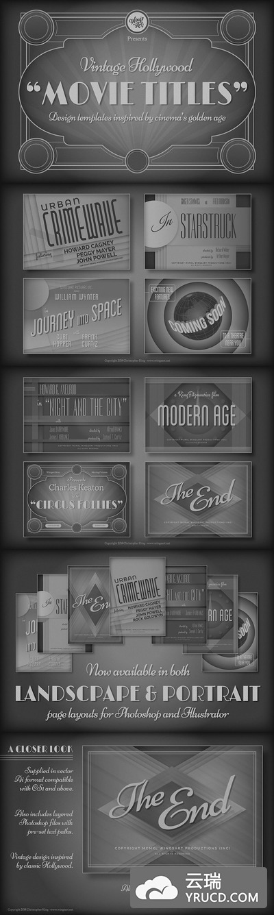 好莱坞电影质感的标题素材 Hollywood Movie Title Templates