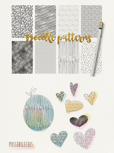 点状背景纹理素材包 Doodle Patterns