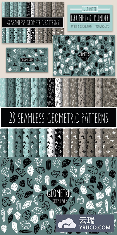 170个几何元素矢量图形素材 170 Geometric Elements Vector Bundle