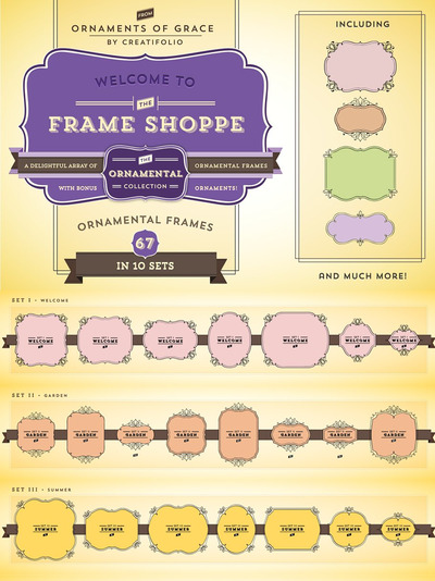 67个经典的装饰框素材 67 Ornamental Frames (Vector)