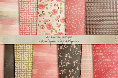 水彩面料背景纹理素材 I'm Yours Digital Papers