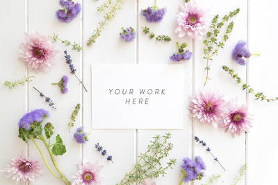 文具卡片设计展示 Stationery card mock up - psd + jpg