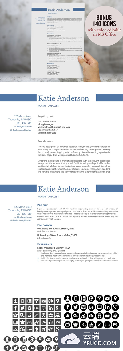 简单的Word模板二合一 Simple 2 in 1 Word resume