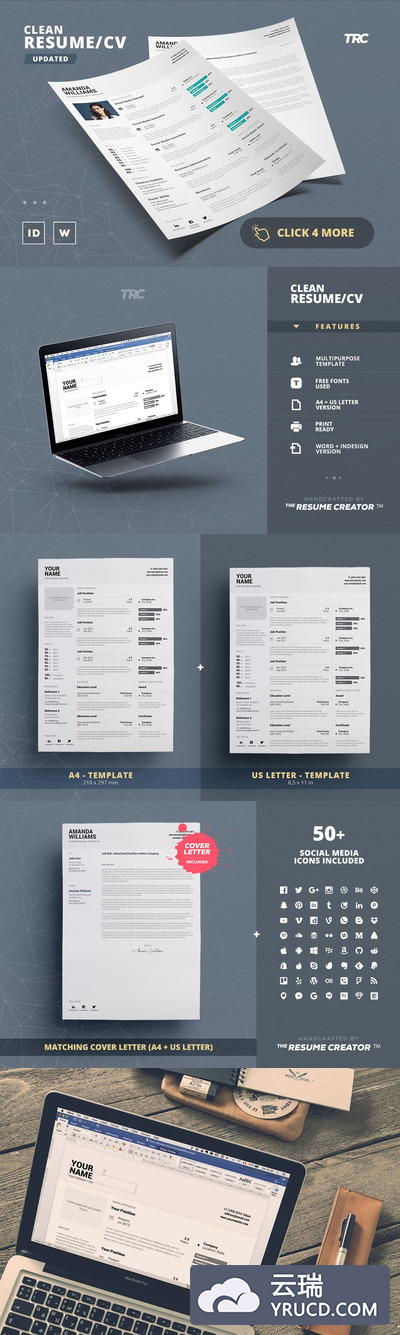 干净专业的简历模板 Clean Resume/Cv Template Volume 6