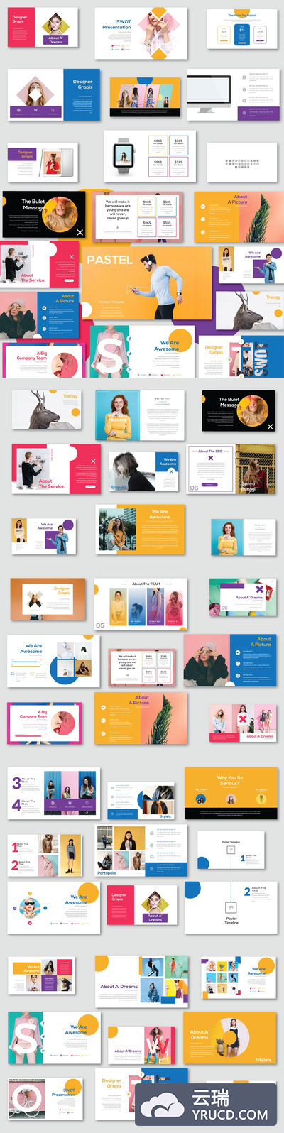 淡色现代超小谷歌幻灯片