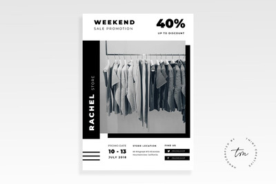 高品质的高端优雅简约时尚海报传单DM设计模板