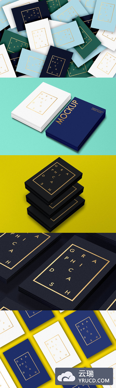 高端的商业名片设计展示样机 Business Cards Mockup