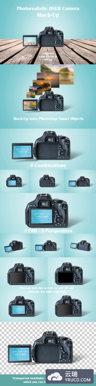 DSLR相机图片展示样机 DSLR Camera MockUp