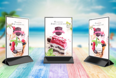 高端海报设计展示样机 Portrait Sign Holders Mockups