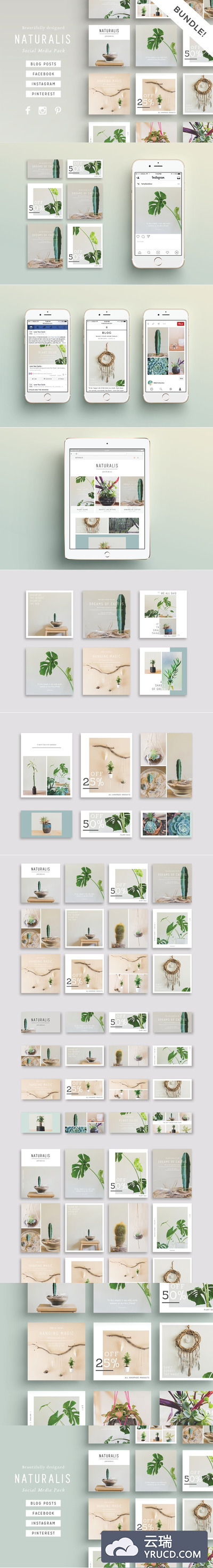 自然的社交媒体模板包 NATURALIS  Social Media BUNDLE