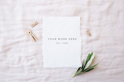 5x7寸文具卡片样机 5x7" stationery mock up - natural