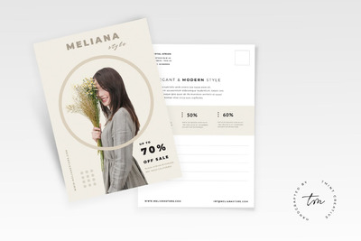 高端时尚的简约明信片海报传单DM设计模板