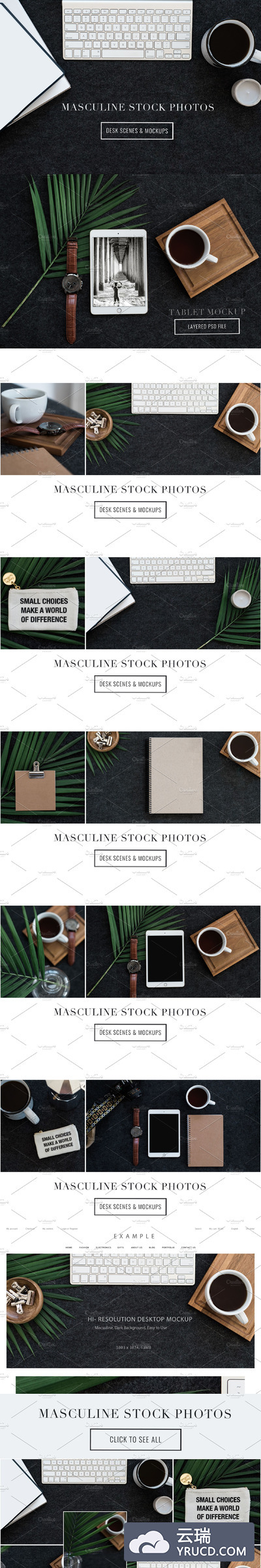 iPad照片场景样机 Masculine Stock Photos + iPad Mockup