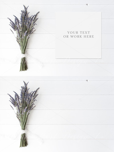 简约的照片展示样机 Styled stock photo - lavender mockup