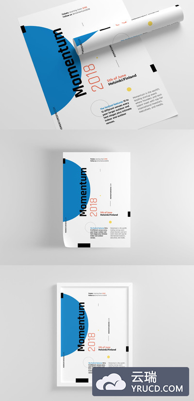 高端时尚简约的多用途海报传单DM设计模板