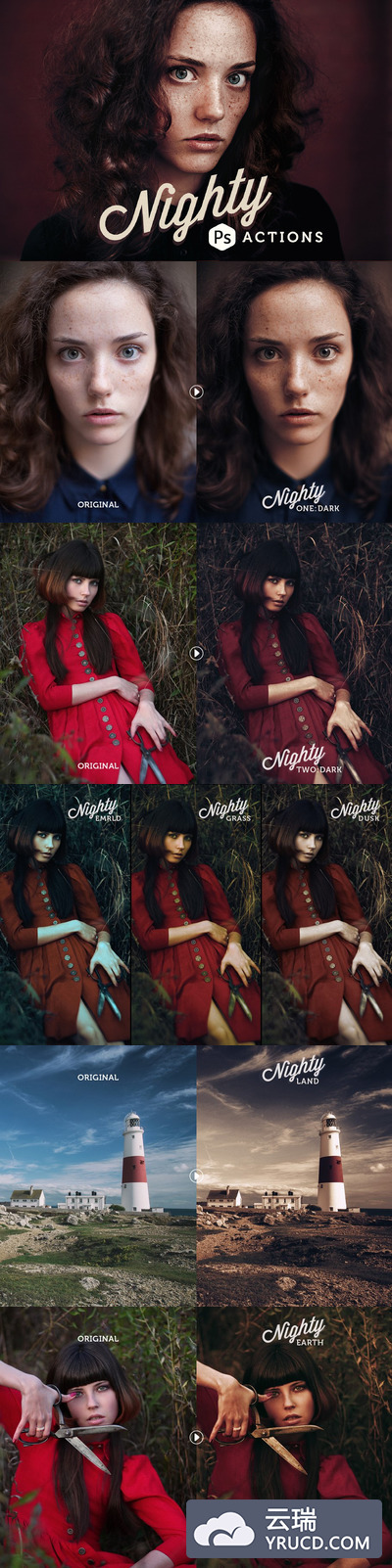 朦胧的艺术的Photoshop动作 Nighty Artistic Photoshop Actions