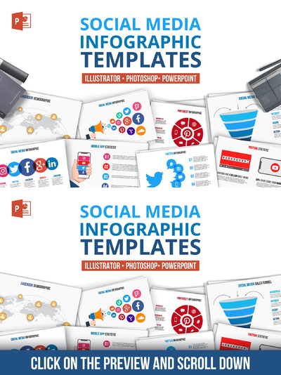 社交媒体信息图表PPT素材合集 Social media infographics