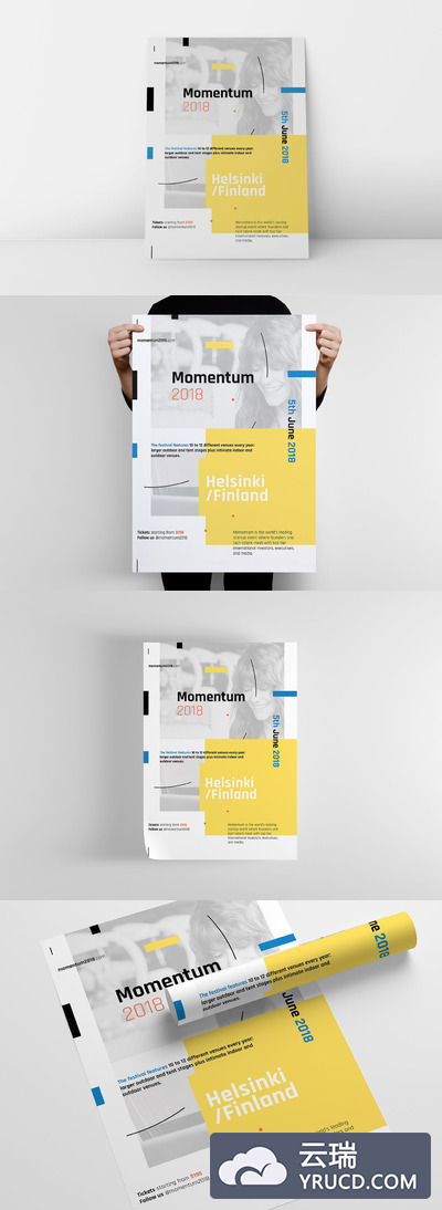 高端时尚简约的新孟菲斯风格海报传单DM设计模板