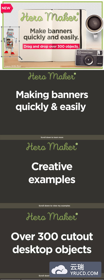 大banner巨无霸广告图设计必备素材套装 Hero Maker Mockup Scene Creator
