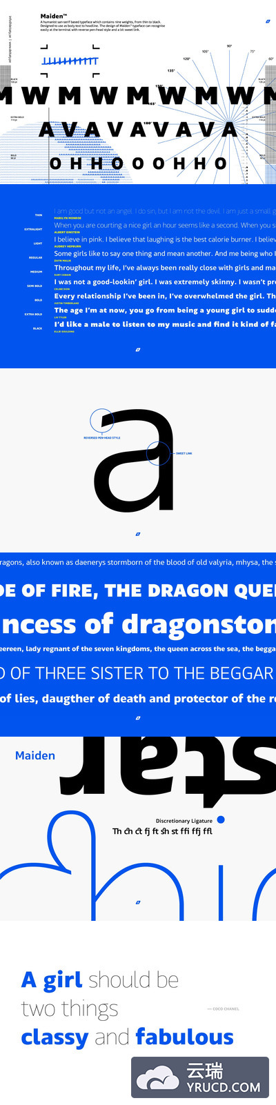时尚Maiden无衬线字体