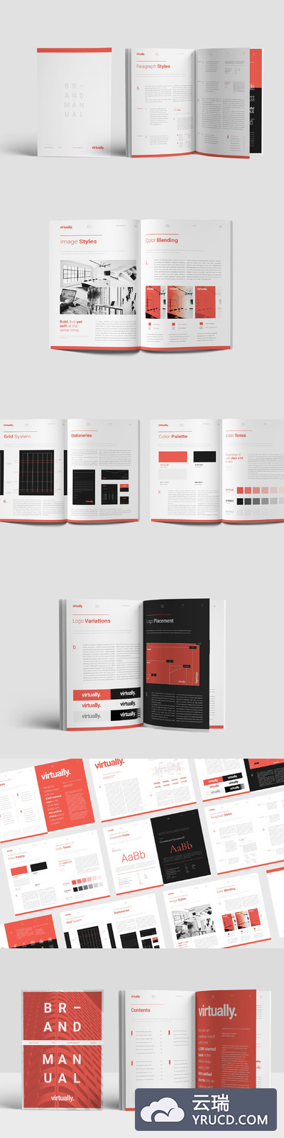 高端优雅的时尚品牌手册楼书画册杂志设计模板