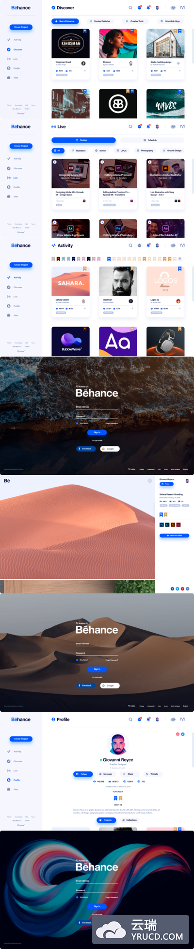 Behance APP UI/UX KITS再设计