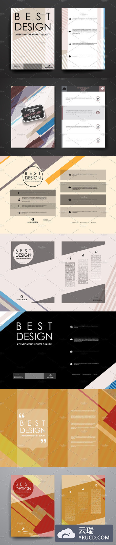 漂亮的画册模板套装 Set of Beautiful Brochures