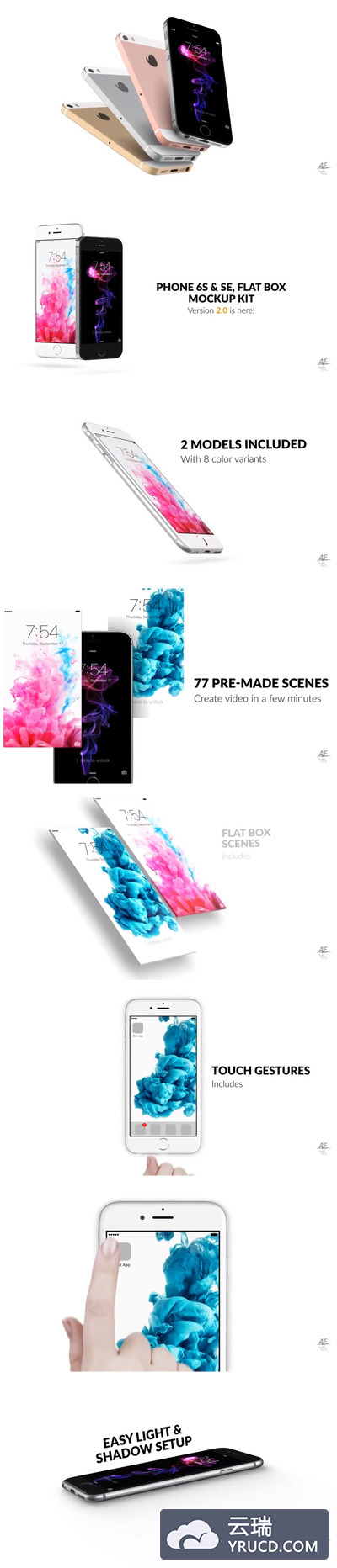 动态全方位展示iphone 7的AE模板下载 1.01GB [aep,mp4]