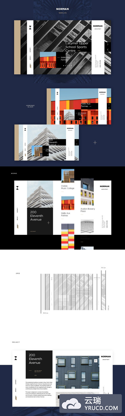 非常有个性的高端时尚简约个人网站设计模板（psd）