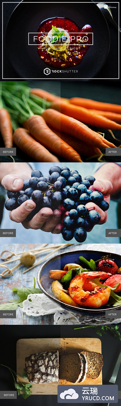 美食相关的PS动作 Foodie Pro Photoshop Actions