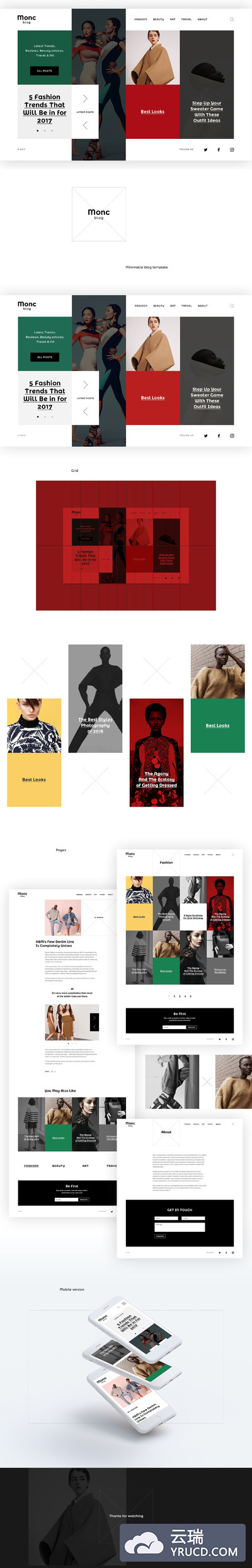 高品质的时尚高端网站设计模板