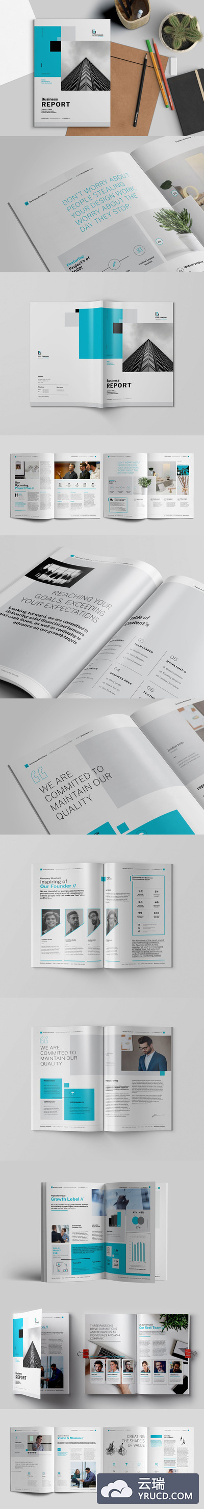 28P高品质的时尚高端品牌手册形象画册楼书杂志设计模板