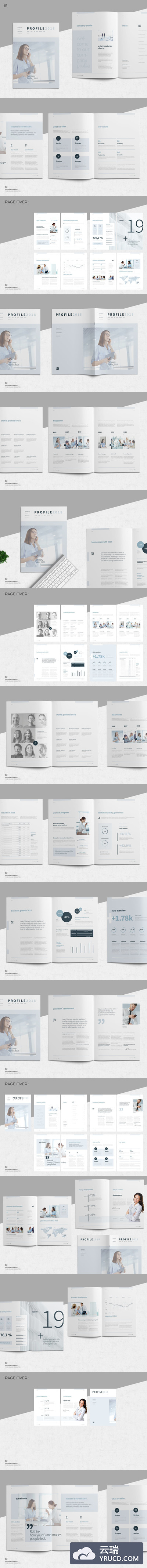 时尚高端的多用途品牌手册画册楼书杂志设计模板