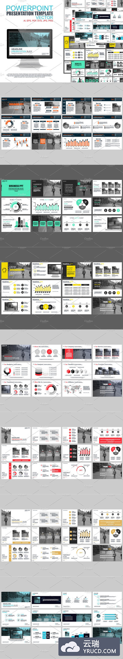 数据信息展示的PPT模板 Powerpoint Presentation Templates