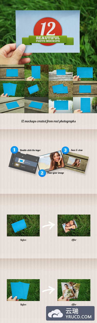 12个漂亮的照片展示样机 12 Beautiful Photo Mockups