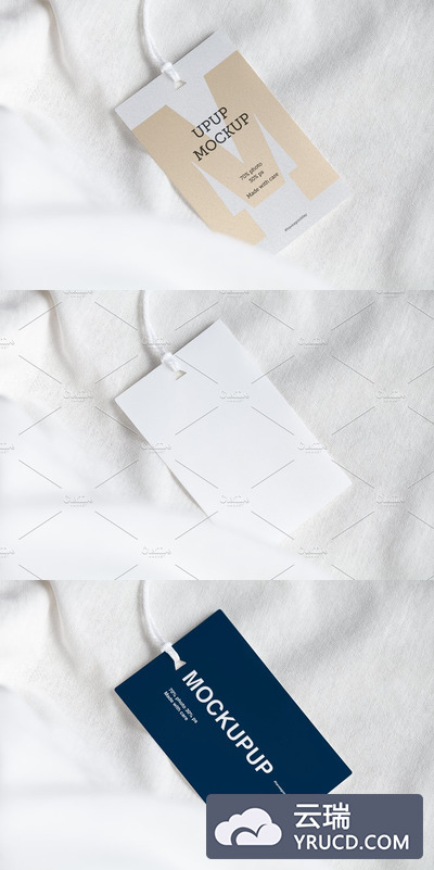 服装吊牌设计展示样机 Clothes label tag blank white mockup