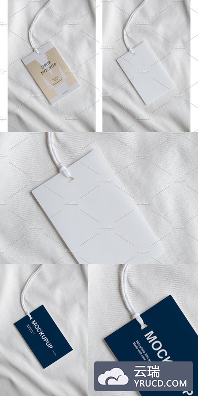 商务服饰吊牌样机模板 Clothes label tag blank white mockup