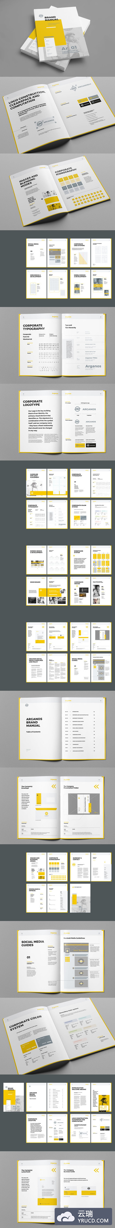 高品质的时尚高端多用途的品牌手册画册楼书杂志设计模板（indd）