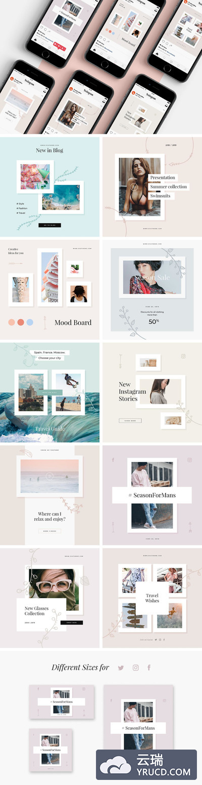 Instagram | 10个商业个人博客时尚旅游美食精彩模板