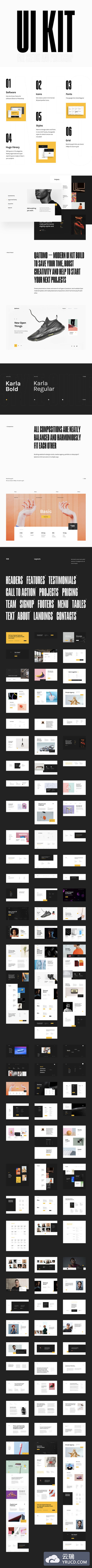 一套完美的时尚产品官网UI套装下载[sketch,PSD]