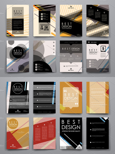 抽象图形的画册模板 Set of Abstract Brochures