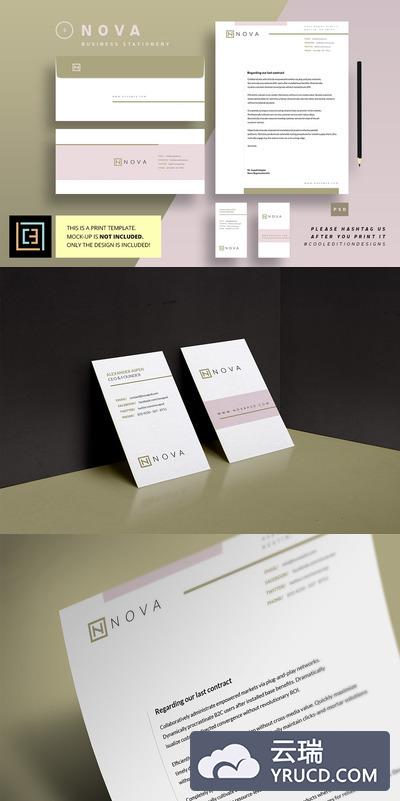 文雅的商业文具模板 Business Stationery 3 - Nova