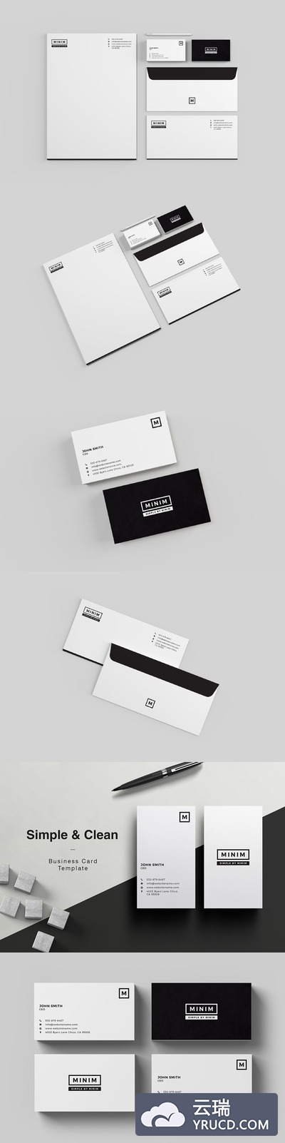 极简主义风格的干净文具模板 Minim - Simple Clean Stationery