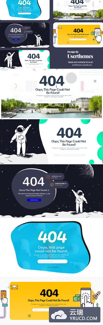 5个非常高端时尚创意的404无数据页面banner设计模板